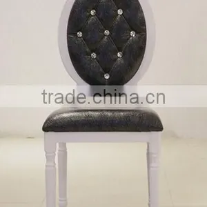 Wholesale Elegant Oval Back Louis Stackable Aluminum Banquet Chair With Crystal Buttons LQ-B999A thumbnail-2