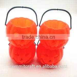 Plastic Halloween Pumpkin Props Led Light up Halloween Buckets thumbnail-5