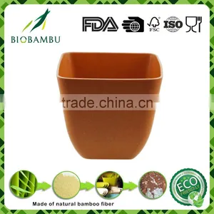 Serviceable Colorful Non-toxic Rice Husk Flower Garden Pot With Tray thumbnail-1