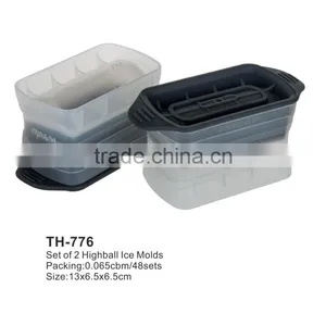 Set of 2 Highball Plastic Ice Mould Maker thumbnail-1