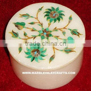 Decorative Marble Box, Stone Inlay Box, Marble Trinket Box thumbnail-1