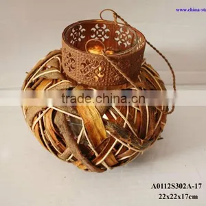 Hanging Birch Candle Lanterns thumbnail-4