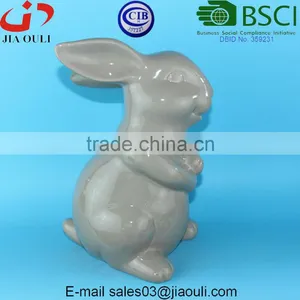 BSCI Audit Factory Large Handmade Easter Bunny Ceramic Tall Rabbit, Home Decor Ceramic Sitting Bunny thumbnail-2