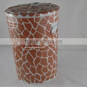 Indooor Decoratin Big Colorful Metal Garbage Bin thumbnail-4