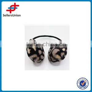 Imitation Rabbit FUR Hair Earmuff Printed With Grid thumbnail-1