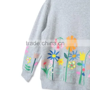 Grey Graphic Flowers Betty Sweatshirt Kid Clothing Wholesle Childern Wear HSs5141 thumbnail-6