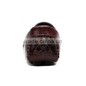 High Quality Crocodile Top Layer Leather Peas Shoes Casual Fashion for Male, Men Leather Casual Shoes Sample for Adults thumbnail-3