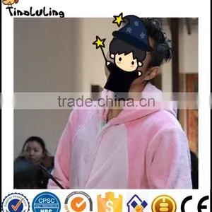 Autumn and Winter Cosplay Costume Cute Rabbit Flannel Cartoon Animal One Piece Sleepwear Coral Fleece Long-sleeve Lovers Lounge thumbnail-2