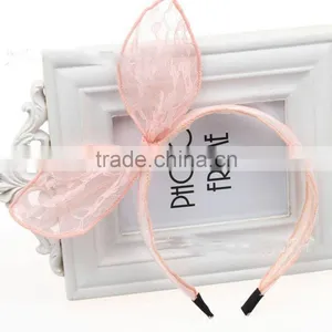 Black Lace Bow Rabbit Ear Hair Bands thumbnail-4