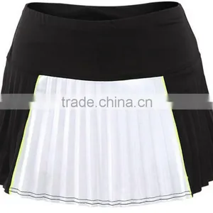 88% Polyester 12% Lycra Colorblocked Pleat Fashion Wrap Mini Tennis Skirt thumbnail-4