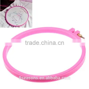 High Quality Embroidery Supplies Fuchsia Plastic Punch Embroidering Hoop thumbnail-2