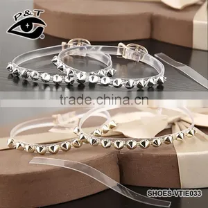 Cheap Wholesales ABS Stud Leather Shoelaces for Women Shoe Decoration Accessories thumbnail-2