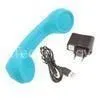 Portable Blue Streamline Design Anti Radiation Retro Cell Phone Headphones With 3.5mm Plug thumbnail-1