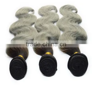 Halo Hair Extensions,Ombre Weave 1B Silver Grey Human Hair,Dumei Hair thumbnail-3