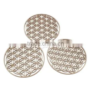 New Fashion Design Original Wood Pendants Flat Round Original Color thumbnail-2