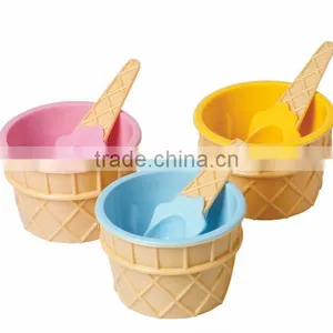 Plastic Ice Cream Bowl and Spoon Set for Kids thumbnail-1
