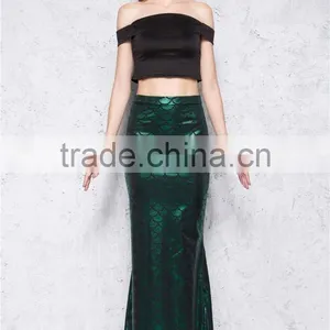 Ladies Sexy Maxi Long Shiny Mermaid Skirts Fish Scale Dress thumbnail-2