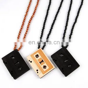 Big Size Hip Hop Customized Good Wood Cassette Tape Earring thumbnail-5