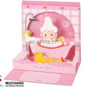 3D LED Light up Handmade Paper Greeting Cards With Music Chip thumbnail-1