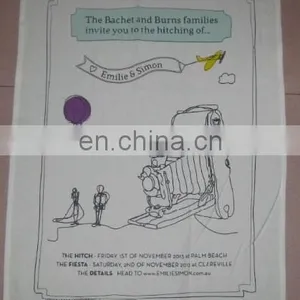 Vintage Wine Promotion Printing Stripes Cotton Tea Towel for Wholesale thumbnail-6