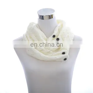 Infinity Bubble Knit Botton Scarves Various Colors thumbnail-2