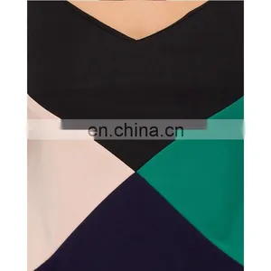 Halter Neck Joint Design Knit Blouse for Middle Aged Women thumbnail-6