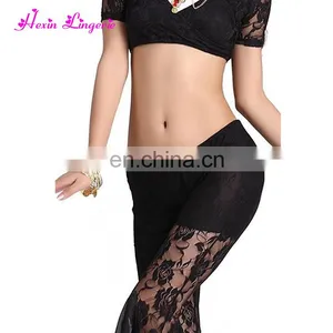 Wholesale Women Black Bell-bottoms Leggings Printed Sexy Yoga Pants thumbnail-3