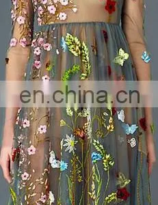 2017 Popular Fashion Embroidery Flower Dress Making Lace Fabric HX-014 thumbnail-3