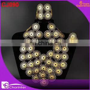 Wedding Dubai Gold Jewelry Set CJ088 thumbnail-3