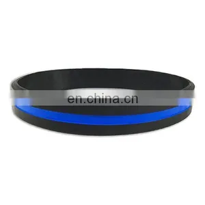 Thin Blue Line Silicone Bracelets thumbnail-3