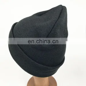 Hot Sale 100% Acrylic Custom Knitted Cuff Beanies With 3D Logo Embroidery thumbnail-2