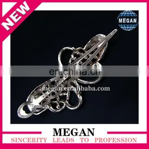 Cheap Silver Plated Bowknot Shape Rhinestone Hair Clips Ornament for Girls thumbnail-2
