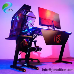 2020 Office Furniture Best Computer Gaming Desk With LED Lights thumbnail-1