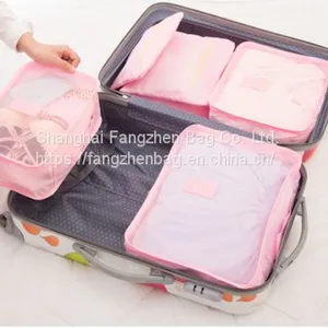 Polyester Cosmetic Wash Bag Women Hanging Toiletry Bag For TravelCustom 6 Set Packing Cubes, Travel Luggage Organizers With Laundry Shoe Bag thumbnail-5
