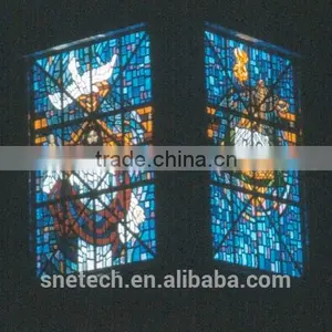 Tempered Facted Glass Church Pattern Interior or Exterior Decoration thumbnail-1