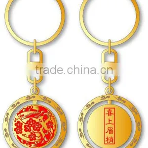 Custom Big Stone Keyring Metal Heart Keychain thumbnail-4