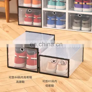 Plastic Front Shoe Case Transparent Sneaker Box Clear Custom Shoe Box Storage With Drawer Jordan Shoe Container thumbnail-1