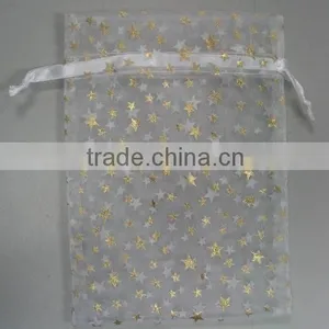 8*12cm Gold Organdy Drawstring Wedding/christmas/party Gift Bags China Manufacturer for Packing Candy Gift thumbnail-2