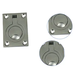 Square Flush Pull Ring Handles Recessed Boat Hatch Latch Cabinet Flush Mount Lifting Ring Pull Handle Hidden Recessed Furniture Handle thumbnail-3
