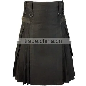 Men Black Utility Sports Casual Kilt thumbnail-1