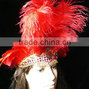 Women Hair Headdress With Ostrich Feather thumbnail-2
