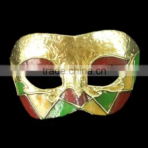 Black Wholesale Masquerade Beautiful Design Feather Mask Golden Michaels Masquerade Masks thumbnail-3
