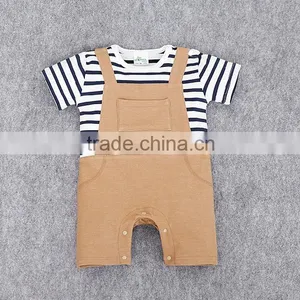 100% Cotton British Style Kids Romper Suit Stripe Gallus Infant Romper Toddlers Clothing Newborn Baby Romper thumbnail-5