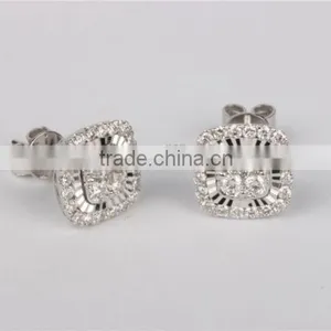Bright Zircon Stone Silver Earring Plug Earring Tunnel thumbnail-4