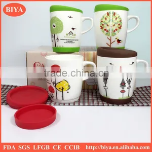 Silicone Mug Covers Ceramic Cup and Mug With Silicone Lid and Bottom With Handle Mug and Decal thumbnail-3