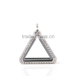 High Grade Alloy Living Floating Glass Magnetic Triangle Locket Pendant Wholesale China thumbnail-2