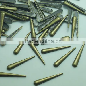 Needle Shape Hot Fix Alloy Studs Long Tear Drop in Gold Black Nickel Silver and Antic Brass thumbnail-3