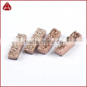 Small Grain Rectangle Flat Agate Druzy Bar Cabochon Semi-precious Gemstone for Jewelry thumbnail-4