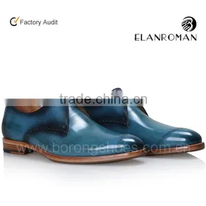 Classic Good Quality Genuine Cow Leather Derby Dyed Men Dress Shoes thumbnail-1
