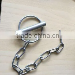 Metal Zinc Plated O Shape Linch Pin Hitch Pin Clip Single Winded With Chain Rigging Hardware thumbnail-1